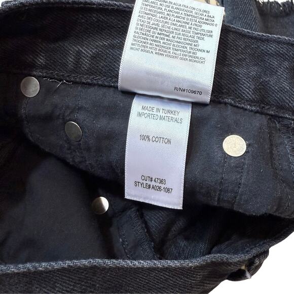 Agolde Parker Vintage Cut Off Short Tidal Black Size 26 High Waisted Summer - Picture 7 of 8